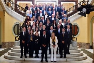 Los participantes de ambas delegaciones al término del encuentro